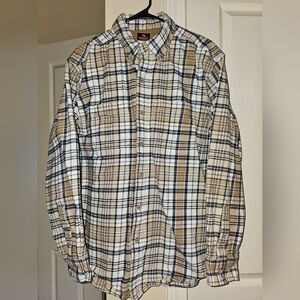 Rudgecut Tan and Blue Mens Flannel Shirt